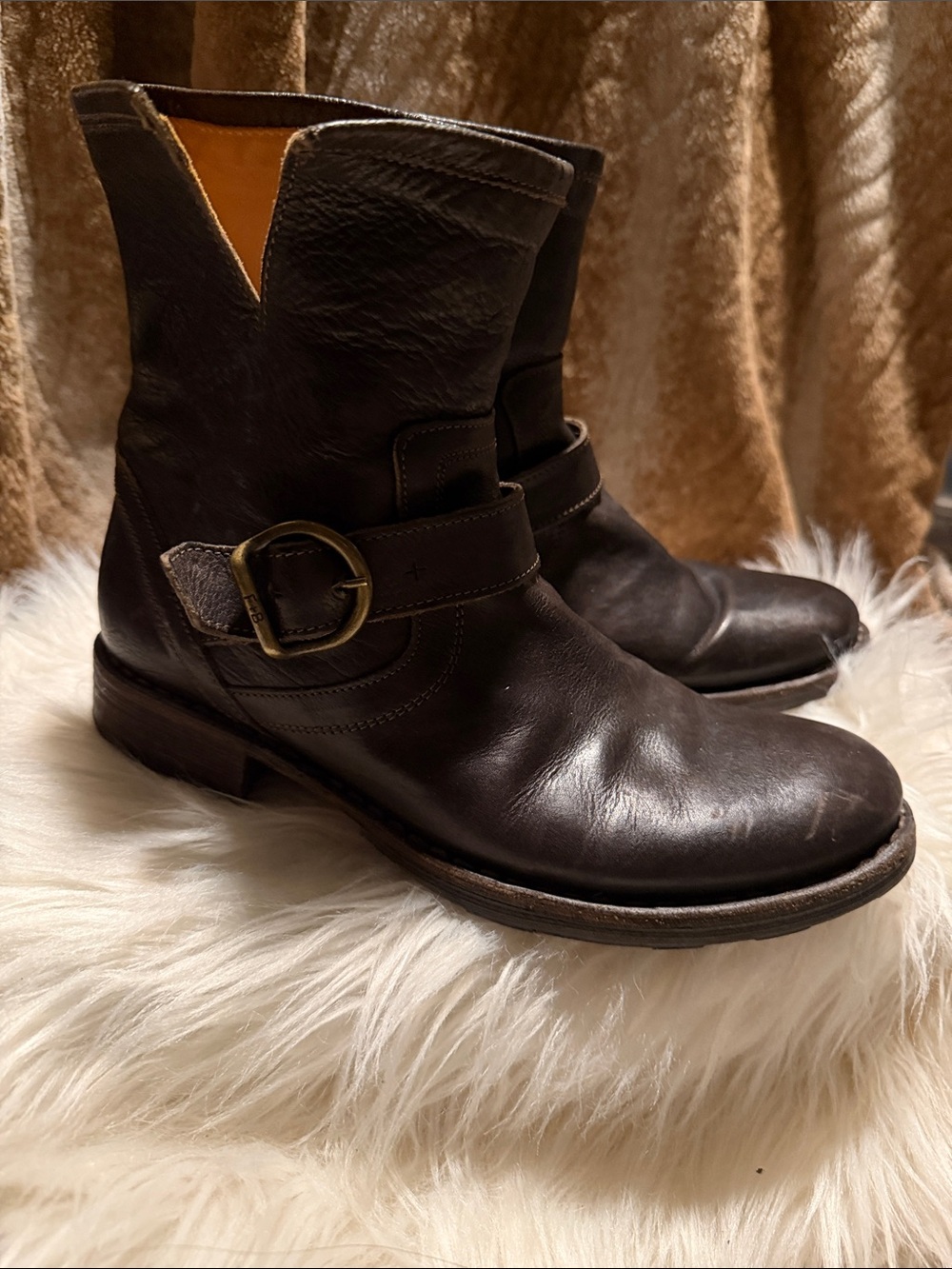 Fiorentini + Baker Dark Brown Leather Buckle Ankle Boots